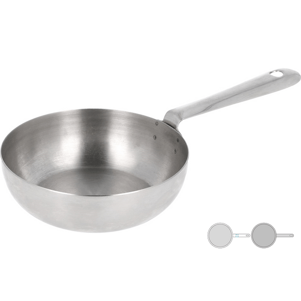 Minisartén plateada de acero inoxidable